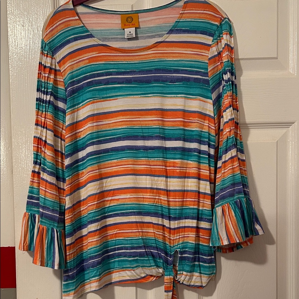 Ruby Rd. Multicolor Striped Tie-Hem Tunic
